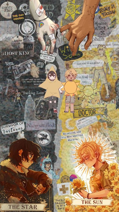 #sagetea212 #comp #solangelo #wallpaper Folk Of Air Wallpaper, Percy Jackson Phone Wallpaper, Will Solace Wallpaper, Percy Jackson Solangelo, Hoo Wallpaper, Percy Jackson Aesthetic Wallpaper, Solangelo Wallpaper, Solangelo Headcanons, Shuffle Wallpaper