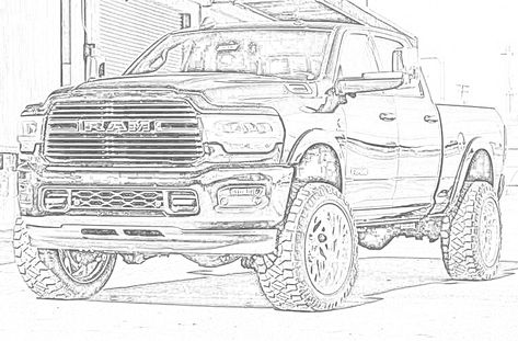 Dodge Ram 2019 Drawing . #Ram_Truck_Drawing #Dodge_Truck_Drawing #Truck_Drawing_Sketches #Truck_Sketch Dodge Truck Drawing, Ram Truck Drawing, Truck Sketch, Truck Drawings, Truck Drawing, Tractor Coloring Pages, Truck Tattoo, Tractor Art, Classic Ford Trucks