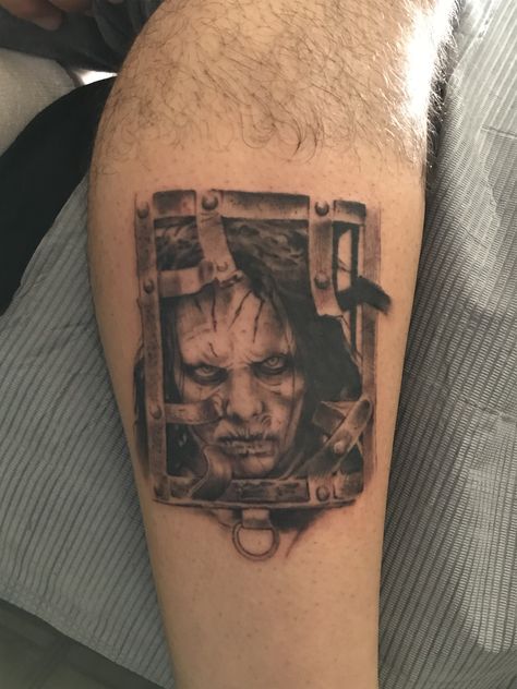 13 ghost tattoo by  Instagram-@nesssoul 13 Ghost Tattoo, The Jackal 13 Ghosts Tattoo, Thirteen Ghosts Tattoo, Sleepy Hallow Tattoo, The Jackal 13 Ghosts, 13 Ghosts Tattoo, Jeepers Creepers Tattoo, Scary Movie Tattoos, Sinister Tattoos