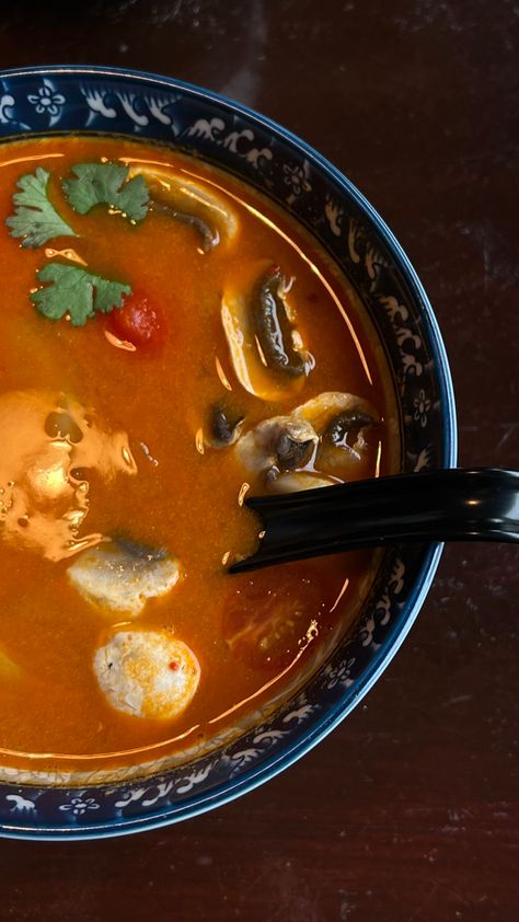 Tom Yum soup with shrimp Tomyum Soup, Disney Characters Female, Soup With Shrimp, Characters Female, Tom Yum Soup, Tom Yum, Fall 24, Chocolate Covered Strawberries, Thai Recipes