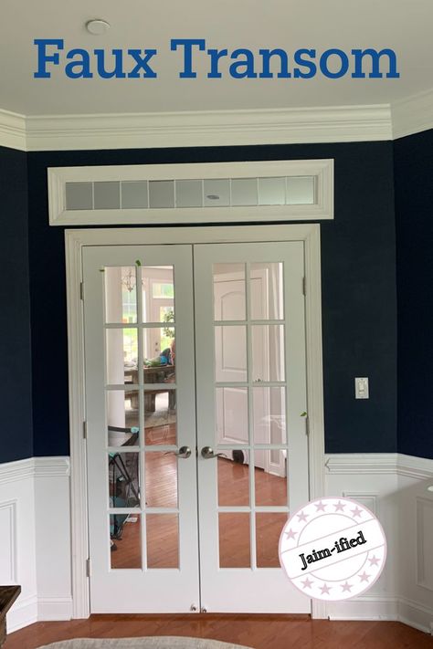 This faux transom is a super cool and easy thing to do over any doorway in your home! Faux Transom, Diy Home Projects, Mirror Mirror On The Wall, Mirror On The Wall, Mirror Mirror, Blood Pressure, Super Cool, Home Projects, Mirror Wall