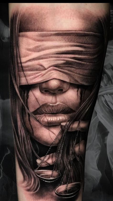 Hals Tattoo Mann, Justice Tattoo, Mujeres Tattoo, Face Tattoos For Women, Chicano Tattoos Sleeve, Libra Tattoo, Girl Face Tattoo, Realistic Tattoo Sleeve, Sak Yant