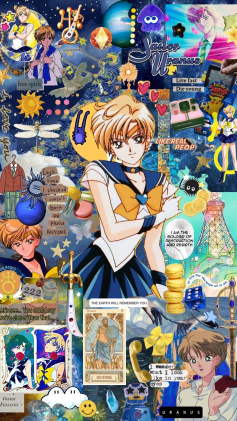 Sailor Uranus 🌔 #sailoruranus #sailormoon #sailormoonaesthetic #anime #manga #tv #vibes #music #books #wallpaper #art #quotes #movies Sailor Uranus And Neptune Wallpaper, Quirky Wallpaper, Books Wallpaper, Sailor Neptune, Sailor Moon Wallpaper, Sailor Uranus, Sailor Moon Character, Music Books, Wallpaper Art