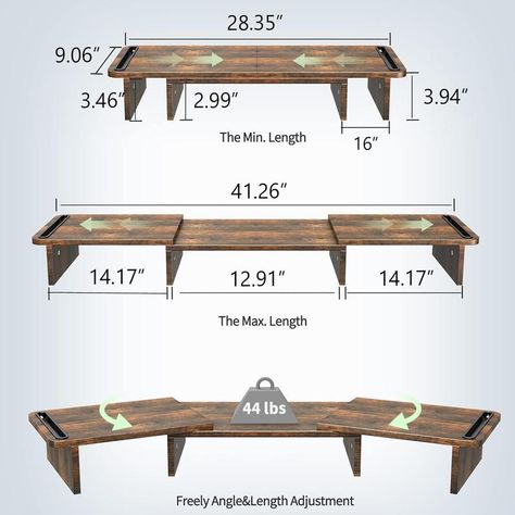 Standing Desk Riser, Diy Standing Desk, Computer Riser, Dual Monitor Stand, Large Bookshelves, Desk Riser, Rattan Bed, Dual Monitor, Tiktok Shop