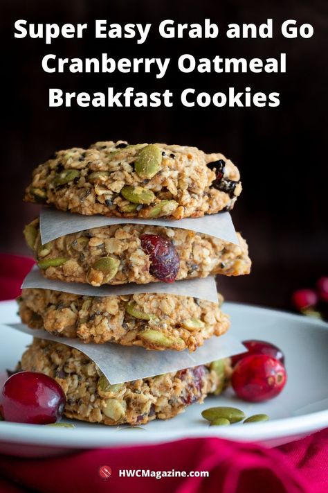 Pumpkin Breakfast Cookies, Oatmeal Pumpkin, Superfood Breakfast, Oatmeal Breakfast Cookies, Biscuits Diététiques, Breakfast Cookie Recipe, Pumpkin Breakfast, Pumpkin Seed Recipes, Breakfast Cookies Healthy