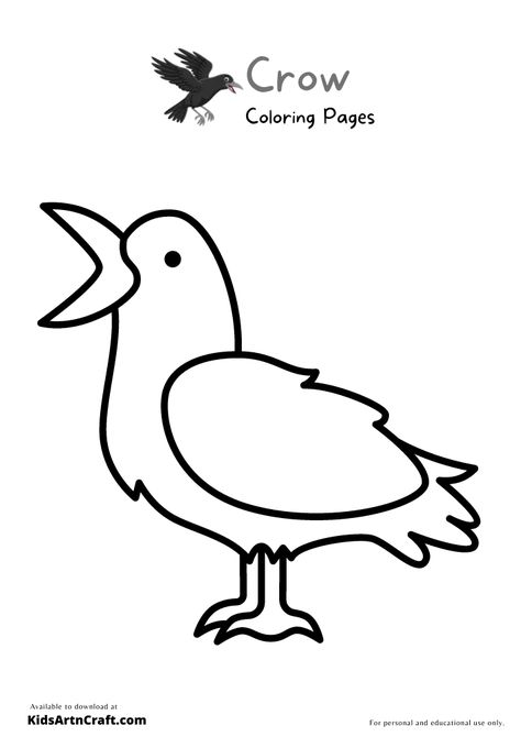 Crow Coloring Page, Printables Free Kids, Clipart Black And White, Kraken, Free Clip Art, Free Kids, Bead Art, Coloring Pages For Kids, Free Printables