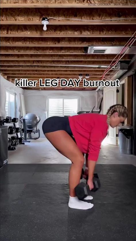 Dumbbell workouts are not only crazy convenient, especially as we head into the busier months, but they’re just as effective as gym workouts if you’re doing them right and can truly be done just about anywhere!! Ready to follow a PLAN?! I’ve got you 🥳 #legday #lowerbodyworkout #dumbbellworkout #dumbbells #homeworkout #athomeworkouts | Movement With Julie | Dumbbell Leg Workout, Dumbell Workout, Leg And Glute Workout, Workout Plan Gym, Gym Workout Videos, Legs Workout, Dumbbell Workout, Leg Day, Fitness Workout For Women