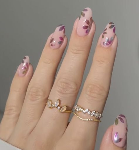 Chrome Flower Nails, French Manicure Nails, Cute Gel Nails, Elegant Nails, Manicure Y Pedicure, Fire Nails, Flower Nails, French Manicure, Nail Manicure