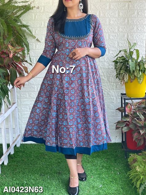 For booking WhatsApp 8078905887 Party Wear Indian Dresses Designer, Panel Anarkali, Umbrella Kurti Design, Dress Necks, Umbrella Kurti, Bottle Doll, Long Skirt Top Designs, Cotton Dress Pattern, Cotton Frocks For Kids