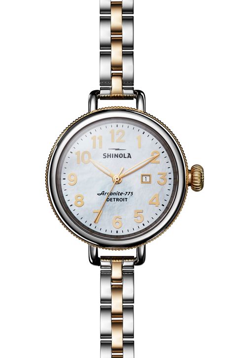 Shinola Watch, Top Rings, Two Tone Watch, Bracelet Crafts, Luxury Watches For Men, Beautiful Watches, Swiss Watches, Silver Pearls, Birdy