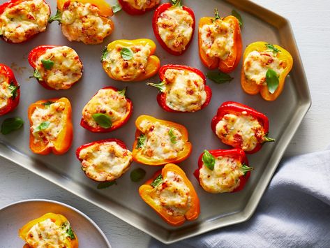 These bite-size stuffed peppers are perfect for watching the big game or a quick snack for the kids after school. Pepper Poppers, Cheese Dreams, Southern Living Recipes, Cheesy Appetizer, Mini Appetizers, Gluten Free Appetizers, Stuffed Mini Peppers, Tailgate Food, Quick Snack