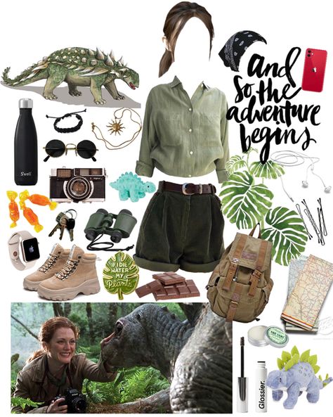 Jurrasic Park Outfit Ideas, Safari Outfit Inspiration, Jurassic Outfit Women, Jurassic Park Bounding, Jurrasic Park Outfits, Jurassic Park Explorer, Jurassic Park Party Outfit, Zoo Keeper Outfit Women, Adventurer Outfit Aesthetic