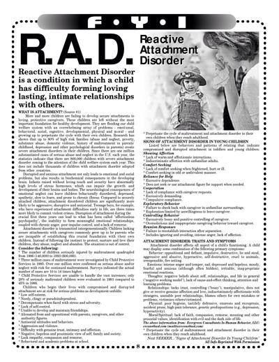 RAD article Parenting Plan Custody, Attachment Disorder, Teaching Psychology, Reactive Attachment Disorder, Interpersonal Effectiveness, Interpersonal Conflict, Attachment Theory, Behaviour Management, Social Emotional Development