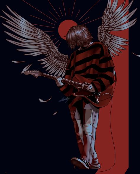 kurt cobain ✯ Kurt Cobain Painting, Kurt Cobain Art, Nirvana Wallpaper, Curco Vein, Nirvana Art, Sick Drawings, Nirvana Kurt Cobain, Nirvana Kurt, Scott Pilgrim