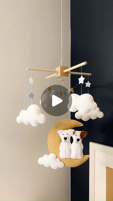 Gisele • Baby Mobiles & Decor on Instagram: "Another custom dog mobile headed home 🧡🩵🤍" Dog Mobile, Dog Nursery, Baby Mobiles, Baby Room Inspiration, Baby On The Way, August 1, Nursery Design, Baby Room Decor, Custom Dog