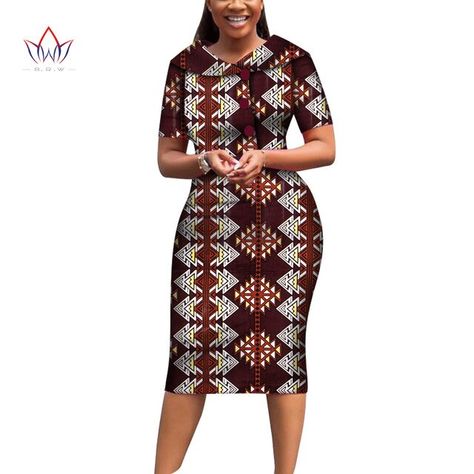 African Print Dresses For Women Cotton Mid-dress Dashiki Women Traditional Clothing Knee-length African Wear For Ladies Wy6482 - Africa Clothing - AliExpress African Wear For Ladies, African Print Dresses For Women, African Maternity, Dresses For Women Short, African Maternity Dresses, Office Wear Dresses, Africa Clothing, Traditional African Clothing, Latest African Men Fashion