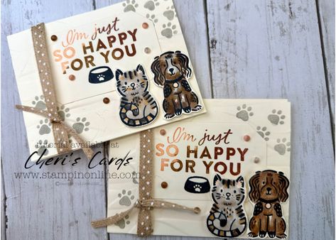 Dog Cards, Heartfelt Creations, Animal Cards, Card Making Inspiration, Dogs And Cats, Creative Cards, Paper And Ink, Love Cards, Stamping Up