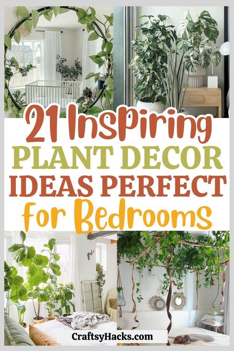 Turn your bedroom into a peaceful sanctuary with stylish plant decor and indoor garden ideas. Get inspired with our curated collection of bedroom decor ideas that integrate plants and nature seamlessly. Indoor Bedroom Plants Decor, Plant Mom Aesthetic Bedroom, Plants Over Bed, Plants In Bedroom Ideas, How To Decorate Dresser, Plant In Bedroom, Peaceful Bedroom Decor, Garden Bedroom Ideas, Hanging Plants Indoor Bedroom