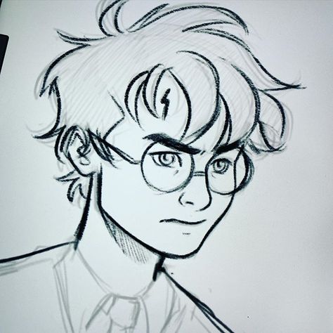 Olivia ✨ on Instagram: “Drawing isn’t coming easy to me lately so l post what I can get, enjoy a baby Harry sketch 🙈✨ #harrypotter #jkrowling #characterdesign #art…” Harry Potter Drawings Easy, Harry Potter Portraits, Harry Potter Sketch, L Post, Harry Potter Art Drawings, Harry Potter Painting, Instagram Drawing, Harry Potter Artwork, Harry Potter Drawings