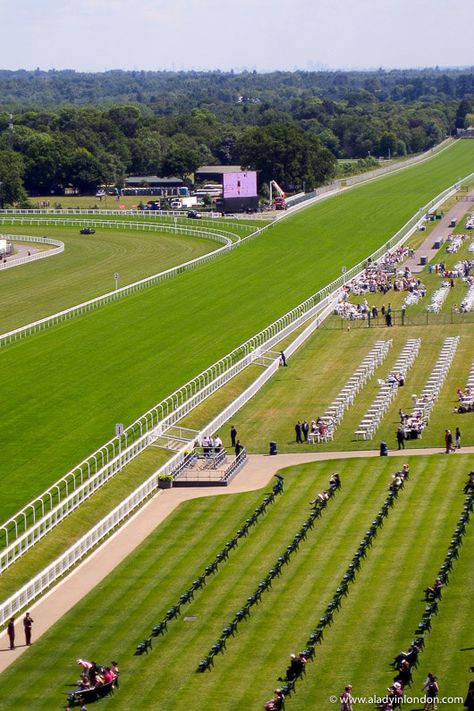 Ascot Racecourse as seen from the top of the grandstand Royal Ascot Aesthetic, Racecourse Outfit, Ascot Aesthetic, Ascot Fashion, Royal Ascot Fashion, Royal Ascot Ladies Day, Ascot Outfits, Ascot Ladies Day, Ascot Dresses