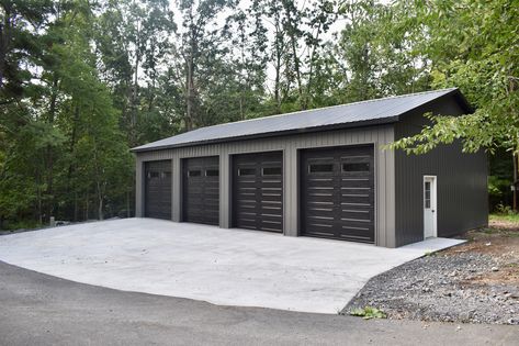 3 Bay Shop, Steel Frame Garage, Pole Building Garage, Metal Garage Buildings, Barn With Living Quarters, Harrisonburg Virginia, Pole Barn Garage, Metal Building Designs, Pole Buildings