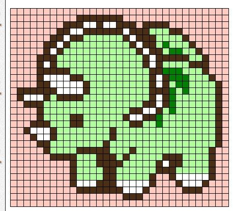 Dino Cross Stitch Pattern, Dino Alpha Pattern, Dino Pixel Art, Pixel Dino, Dino Cross Stitch, Green Cross Stitch, Pixel Art Animals, Modele Pixel Art, Graph Crochet