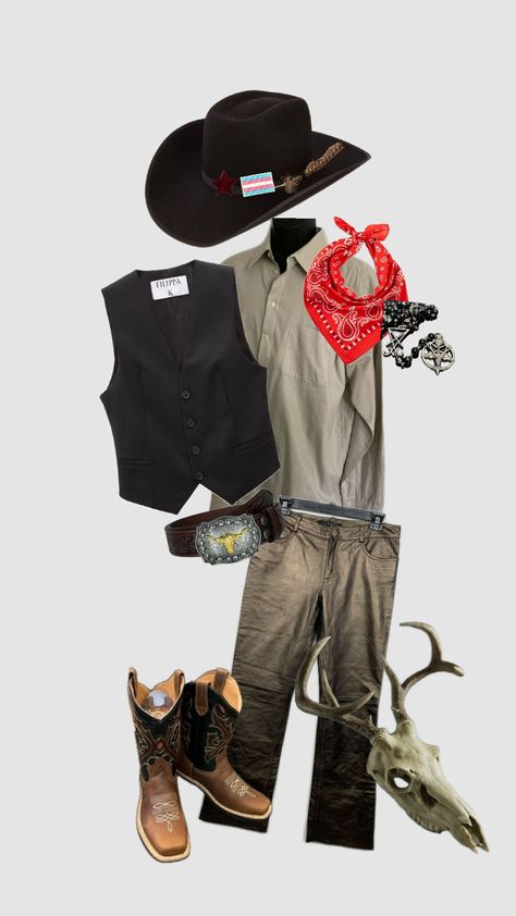 Trans Cowboy, Cowboy Outfit For Men, Masc Outfit, Trans Masc, Masc Lesbian, Outfit Cowboy, Cowboy Outfit, Dope Clothes, Outfit For Men