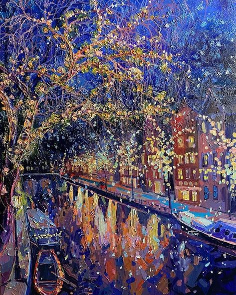 Anastasia Trusova, Visit Amsterdam, Painting Brushes, City Painting, Grain Of Sand, Finger Painting, 그림 그리기, Christmas Art, Vincent Van Gogh