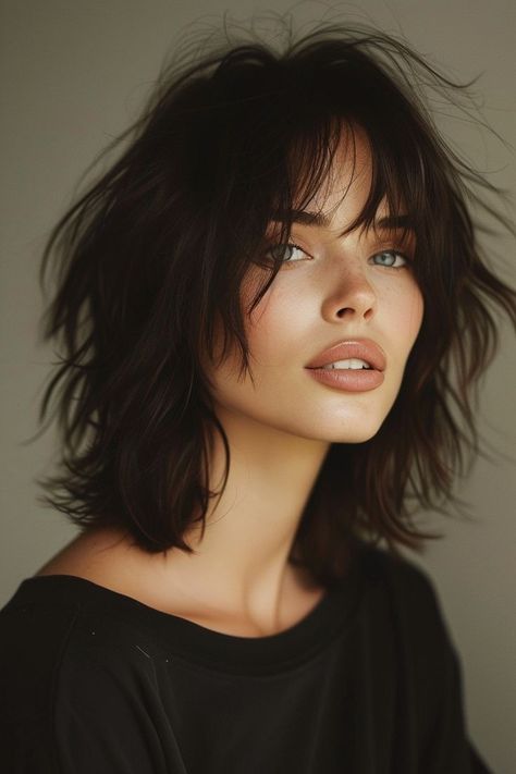 Embrace a low-maintenance 2024 with 19 easy-to-style wolf cut haircuts, perfect for those seeking a stylish yet straightforward hair routine. The Wolf Haircut, Above Shoulder Hair, Shaggy Mullet, Haircut Guide, Wolf Cuts, Messy Haircut, Wolf Haircut, Haircuts For Medium Length Hair, Shoulder Hair