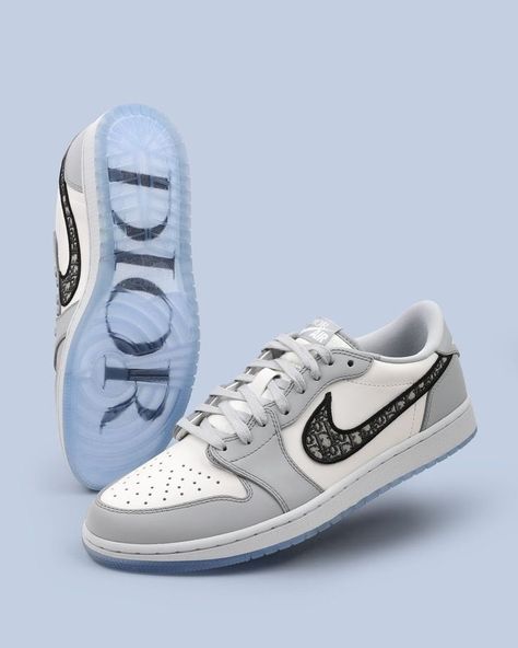 Dior Jordan 1's, Air Jordan Dior, Jordan Dior, Nike Air Jordan Low, Jordan 1 Dior, Air Dior, Jordan Shoes Retro, All Nike Shoes, Cute Nikes