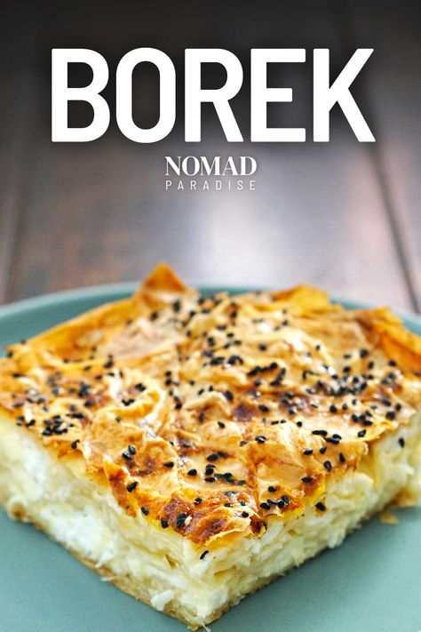 Hearty Borek Recipe (Rich and Buttery Savory Pie from Turkey and the Balkans) Borekas Recipe, Serbian Dinner Recipes, Zelnik Macedonian Recipe, Turkish Burek Recipe, Burek Recipe Vegan, Cheese Burek Recipe, Burek Recipe Bosnian, Turkish Bread Recipe, Borek Recipe Turkish