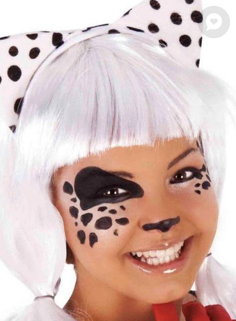 Dalmation Makeup Women, Dalmatian Costume Diy, Dalmatian Face Paint, Dalmation Makeup, Dalmatian Makeup, Dalmatian Halloween Costume, Dalmatian Halloween, Dalmatian Costume, Halloween Costumes Makeup