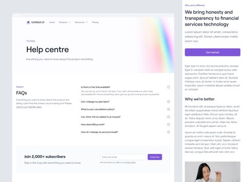 FAQ page — Untitled UI by Jordan Hughes on Dribbble Creative Market Design, Ui Website, Directory Design, Ui Design Website, Dashboard Design, Design Jobs, Screen Design, Job Opening, Financial Services