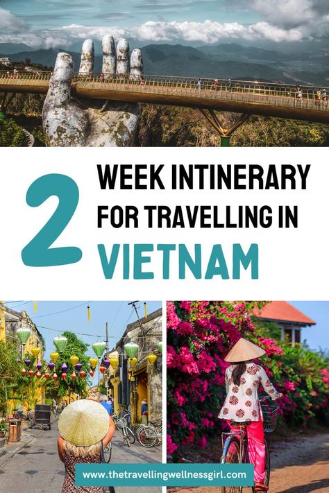 Pinterest pin displaying Vietnam travel aesthetic photos Vietnam Outfits, Wellness Girl, Vietnamese Culture, Vietnam Itinerary, Vietnam Travel Guide, Visit Vietnam, Ha Long Bay, Vietnamese Cuisine, Ha Long