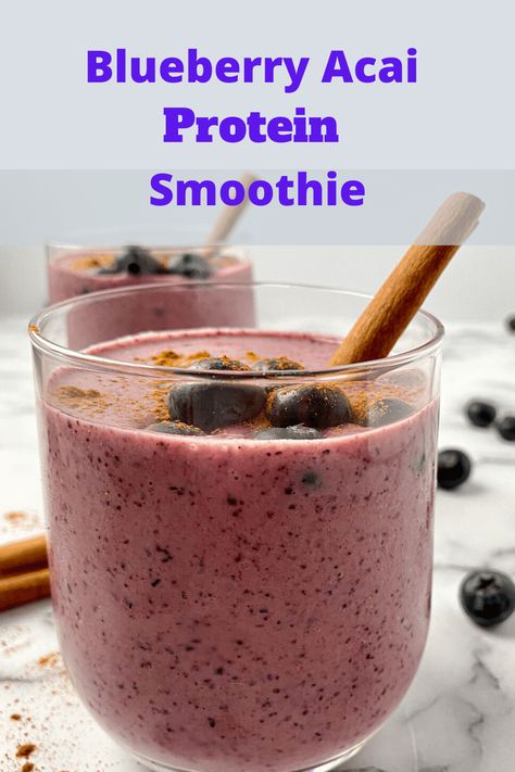 Blueberry Protein Smoothie, Frozen Acai, Acai Puree, Healthy Vitamins, Protein Baking, Acai Smoothie, Vitamix Recipes, Blueberry Breakfast, Granola Cereal