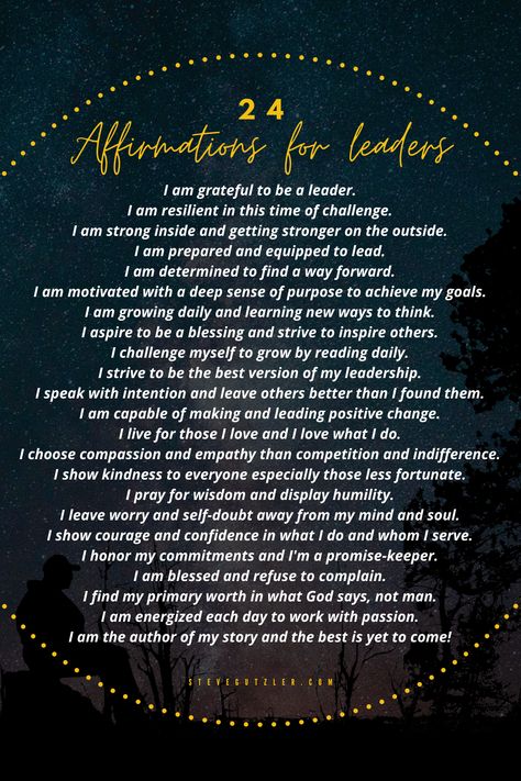 Leadership Affirmations, Manifestation Prayer, Positivity Mindset, Good Leadership Skills, Inspirational Leaders, Inspiring Others, Sayings And Phrases, Leadership Management, Positive Influence