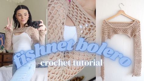 Crochet bolero shrug youtube tutorial cutie kitty crochet liznorris97 liz norris video pattern DIY clothes Crochet Crop Shrug, Shruggie Crochet Pattern, Shruggie Crochet Pattern Free, Crochet Shruggie Pattern Free, Shruggie Crochet, Crochet Bolero Free Pattern For Women, Crochet Shrug Pattern Free Easy, Bolero Crochet Pattern Free, Fishnet Bolero