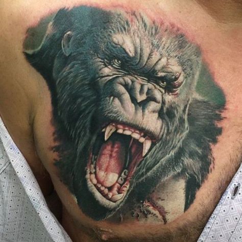 Dragon Tattoo Shoulder, Angry Gorilla, Animal Tattoos For Men, Outer Forearm Tattoo, Skull Hand Tattoo, Gorilla Tattoo, African Tattoo, Lion Tattoo Sleeves, Tattoo Inspiration Men