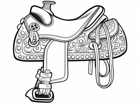 illustration of Artistic saddle design to color Cowboy Coloring Pages, Cool Easter Eggs, Saddle Design, Family Coloring Pages, Coloring Page For Adults, Unique Coloring Pages, The Cowboy, The Wild West, Teaching Kindergarten