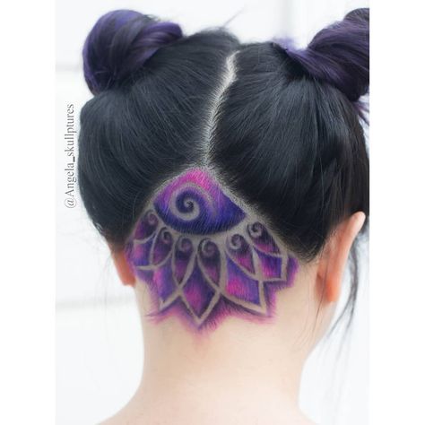 Mandala Hair Design, Mandala Undercut, Undercut Long Hair Design, Undercut Ideas, Undercut Design, Undercut Hair Designs, Hairstyles Undercut, Undercut Hair, Undercut Hairstyles Women