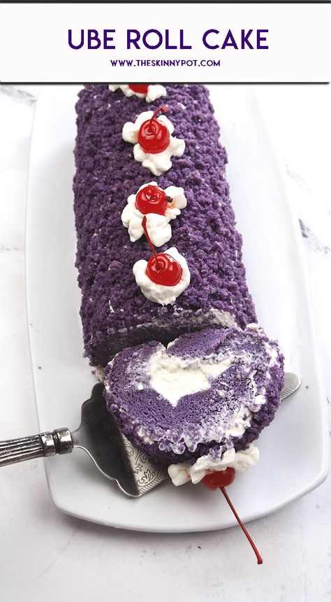 I tried to re- create Goldilock's Ube Roll Cake. Moist, tasty and earthy cake roll recipe with a step by step instruction video to guide you. Frosted with homemade cream cheese frosting, this Ube Cake Roll is worth a try.Can't remember though, if it comes close to Goldilock's cake roll, since it has been 20 years ago I tried it. Goldilocks Cake, Ube Cake Roll, Ube Cheese Turon, Ube Roll Cake Recipe, Earthy Cake, Best Ube Cake Recipe, Ube Turon With Cheese, Ube Roll, Ube Turon Malagkit With Cheese