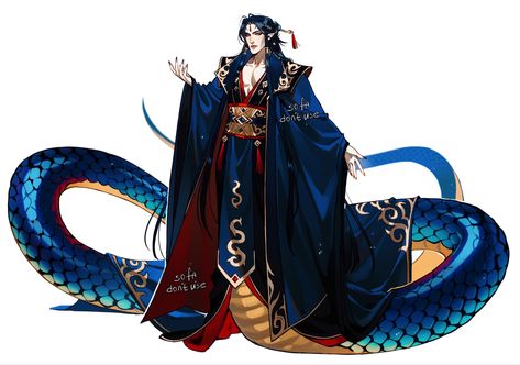 Snake Character Design Male, Jack Frost Anime, Fantasy Beasts, Demon Art, Dungeons And Dragons Homebrew, Concept Art Drawing, Mythical Creatures Art, Nagano, Character Design Male