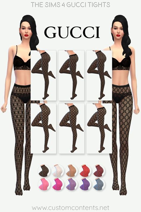 The Sims 4 Gucci Tights Sims 4 Gucci, Gucci Stocking, Gucci Tights, The Sims 4 Custom Content, Ripped Tights, Pattern Tights, Money Clothes, Sims 4 Cc Download, New Mods