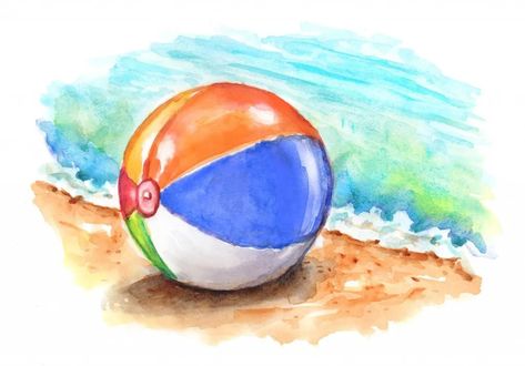 Having A Ball ~ Doodlewash® Beach Ball Drawing, Beach Ball Painting, Pool Water Coloring, Disco Ball Beach Balls, Beach Ball Printable, Beach Ball Illustration, Beach Ball Clipart, Light Sketch, Painting Steps