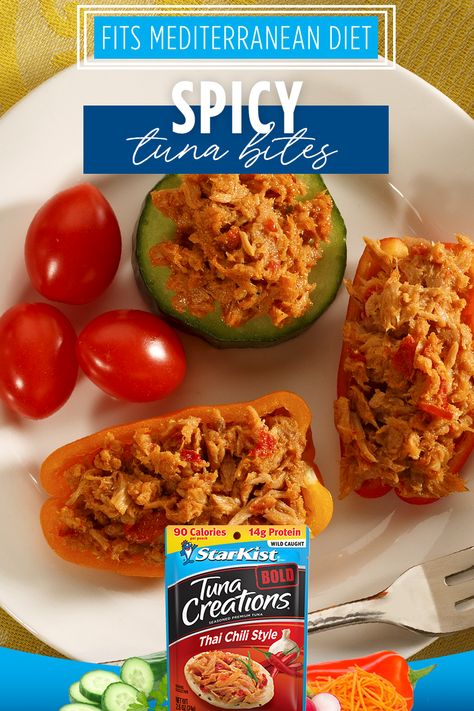 Thai Chili Tuna Recipes, Starkist Salmon Pouch Recipes, Tuna Creations Recipes, Starkist Tuna Creations Recipes, Tuna Bites, Tuna Appetizer, Keto Board, Protein Meal Plan, Thai Chili