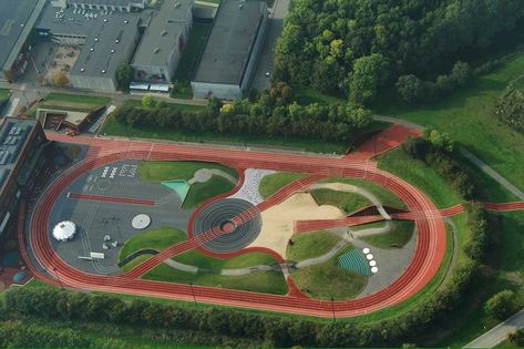 Sports Training Facility, Athletics Track, Urban Playground, Active Design, Jogging Track, Sport Park, Running Track, Structure Architecture, Parkour