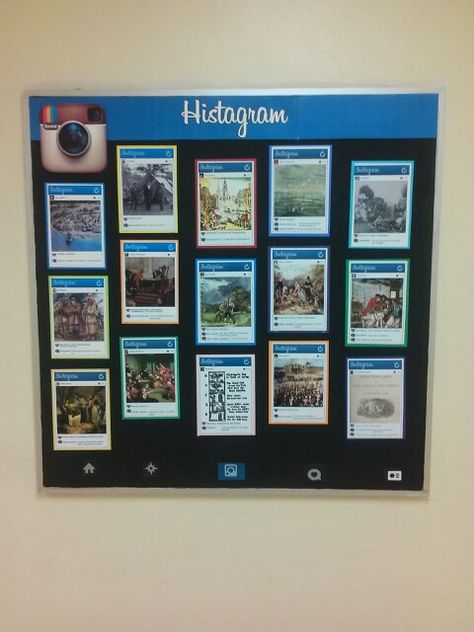 Histagrams - instagrams about historic events or items History Teacher Classroom, History Classroom Decorations, 7th Grade Social Studies, World History Classroom, Teacher Classroom Decorations, 6th Grade Social Studies, High School History, Secondary Classroom, Social Studies Classroom