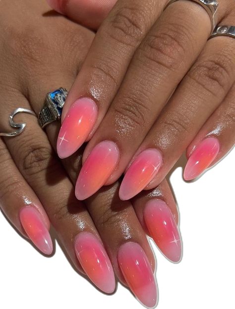 minimalist nails,spring nails,classy nails,gel nails,elegant nails,simple nails,basic nails,Acrylic nails,Nails 2023 trends,Nails,nails acrylic,nails 2020 trends,nails acrylic coffin,nails 2022,nails inspiration,nails autumn 2022,nails design,nails 2022 trends,nails ideas,nails christmas,nails aesthetic,nails winter,nails winter 2022,nail art designs,nail shapes,colorful nails,white nails,red nails,green nails,blue nails,yellow nails,pink nails,purple nails,neon nails,pastel nails,nail inspo,cut Classic Nail Styles, Pink Orange Almond Nails, Almond Nails Orange And Pink, Summer Cat Eye Nails, Hot Pink And Orange Almond Nails, Pink And Orange Swirl Nails Almond, Blooming Gel Aura Nails, Purple Pink Orange Ombre Nails, Purple Aura