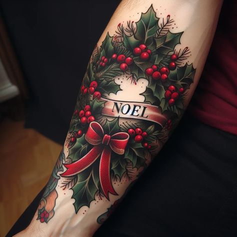 I will make christmas tattoo art Christmas Tattoo, Christmas Ad, Custom Tattoo Design, Dream Tattoos, School Tattoo, Old School Tattoo, Tattoo Style, Tattoo Art, Art Art