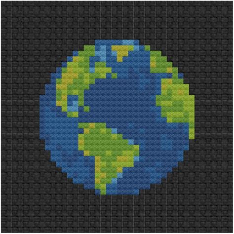 Globe Cross Stitch Pattern, Planet Cross Stitch Pattern, Cross Stitch Planets, Earth Pixel Art, Minecraft Cross Stitch, Earth Cross Stitch Pattern, Space Cross Stitch Pattern, Planet Cross Stitch, Earth Cross Stitch